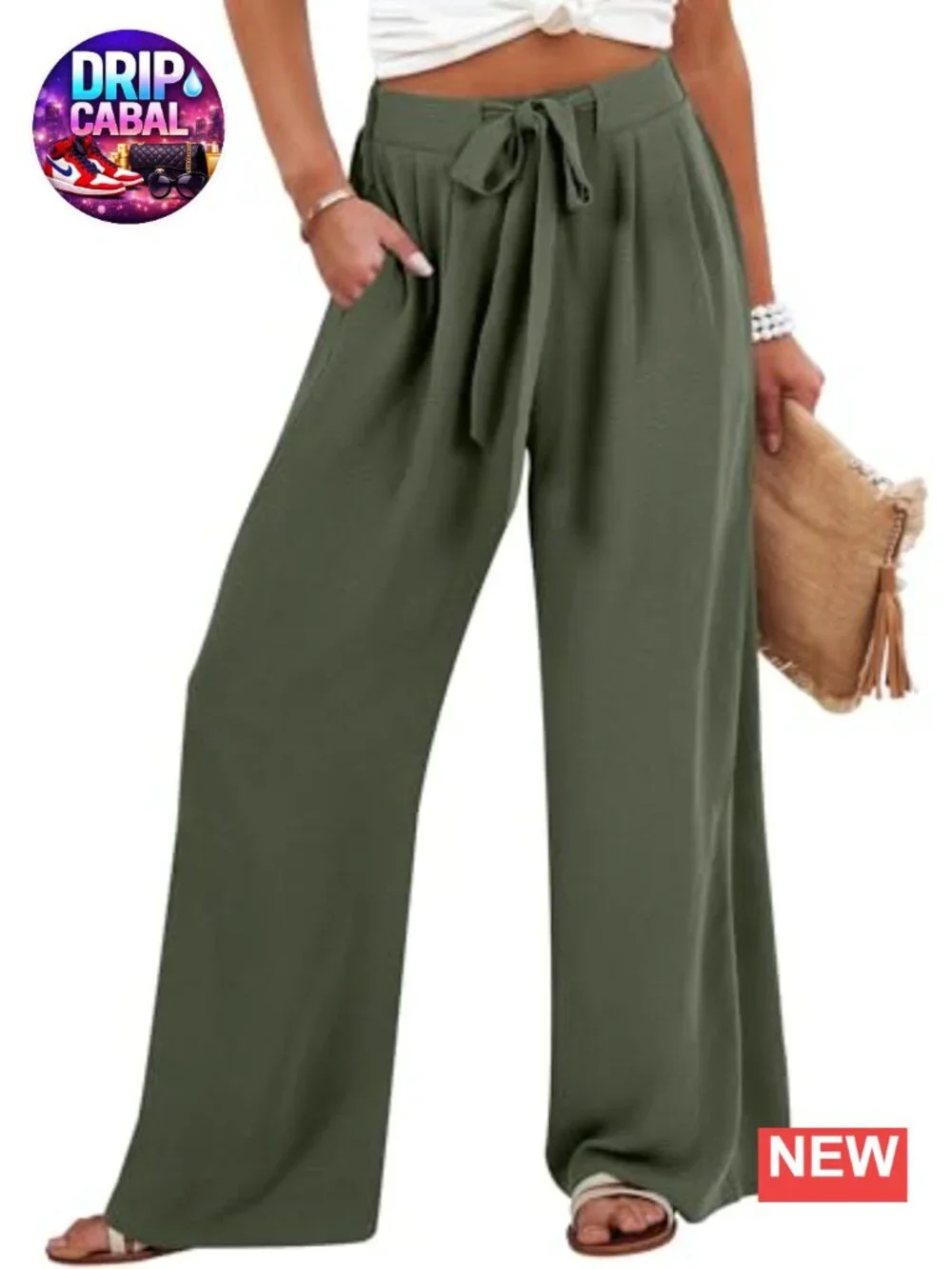 Wide Leg Palazzo Pants Women High Waist Flowy Casual Lounge Trousers